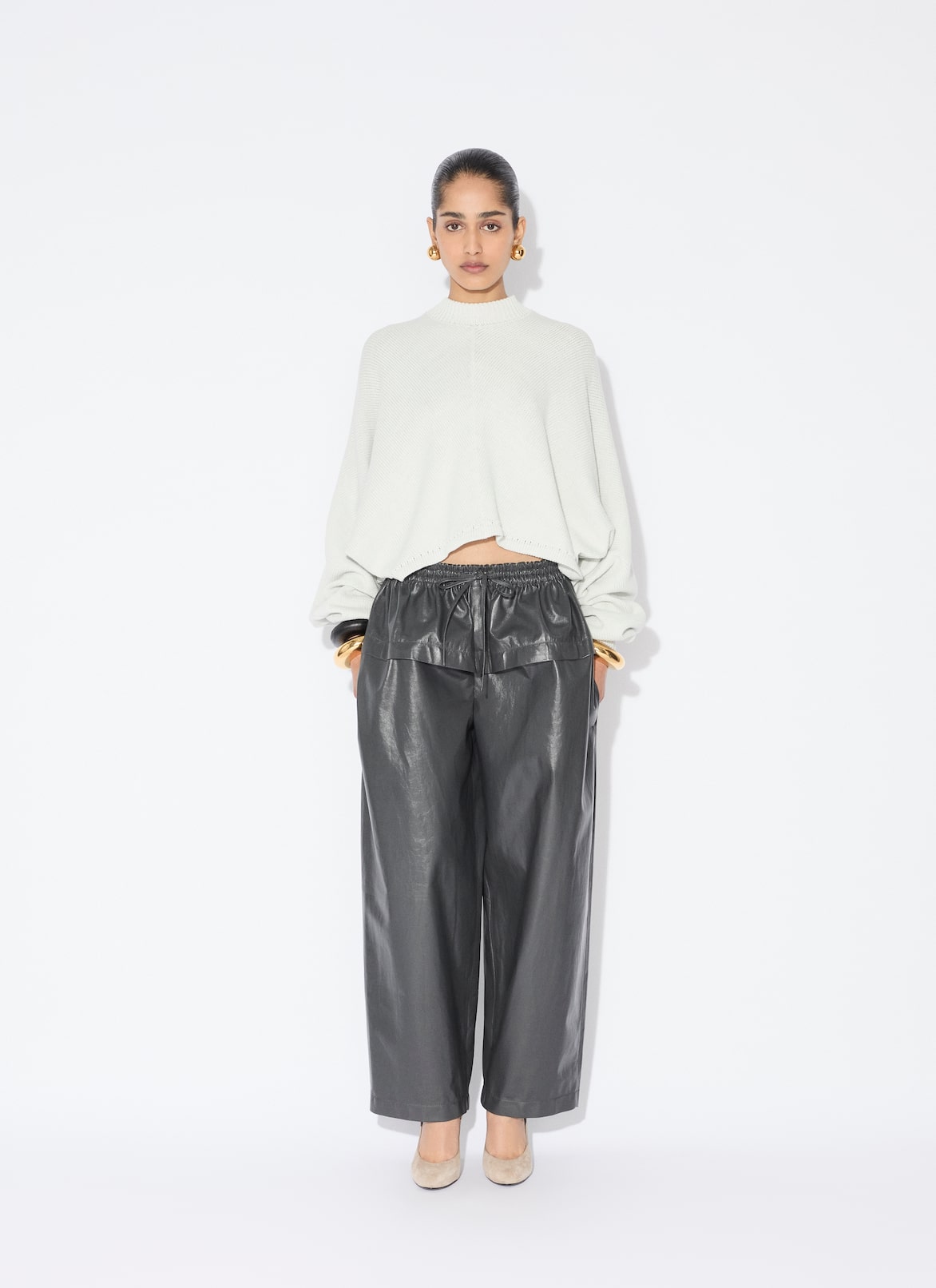 PEPLUM PANTS ALAÏA ANTHRACITE PEPLUM PANTS